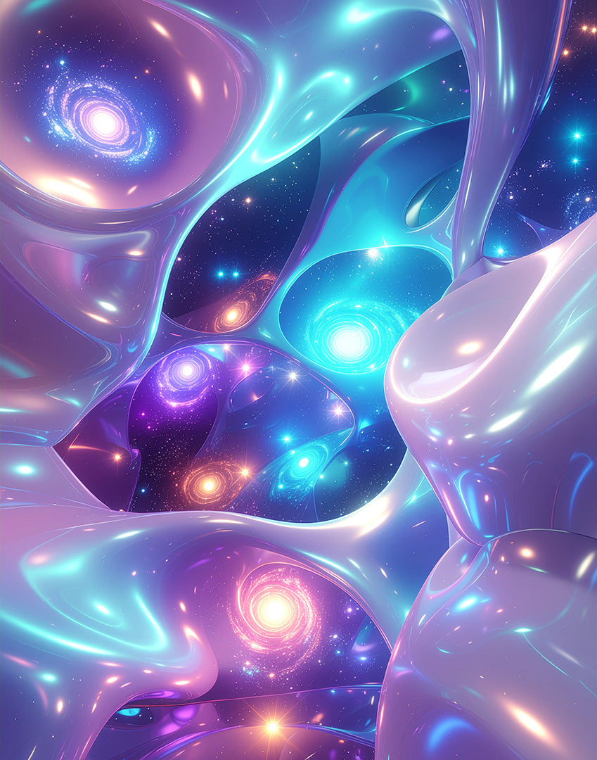 Colorful galaxy with swirling patterns