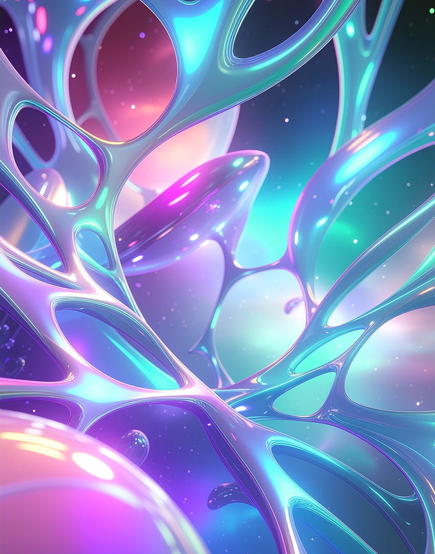 A galaxy-like space scene with a soft gray elements.