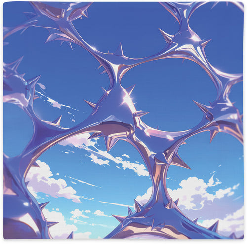 Pillow cover with chrome abstract pattern, flat lay