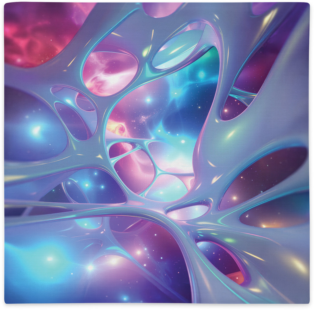 Pillow cover with galaxy design, flat lay