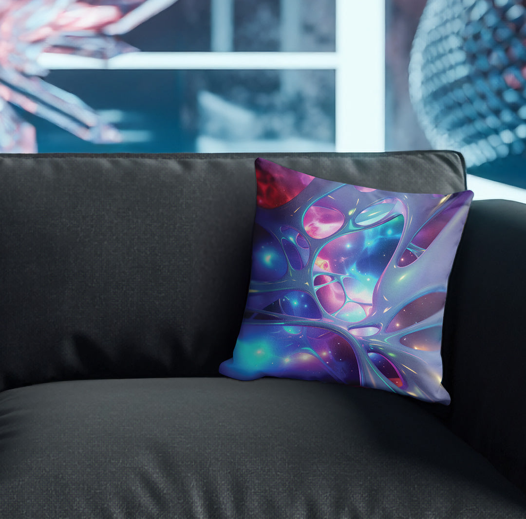 Pillow with galaxy design on couch