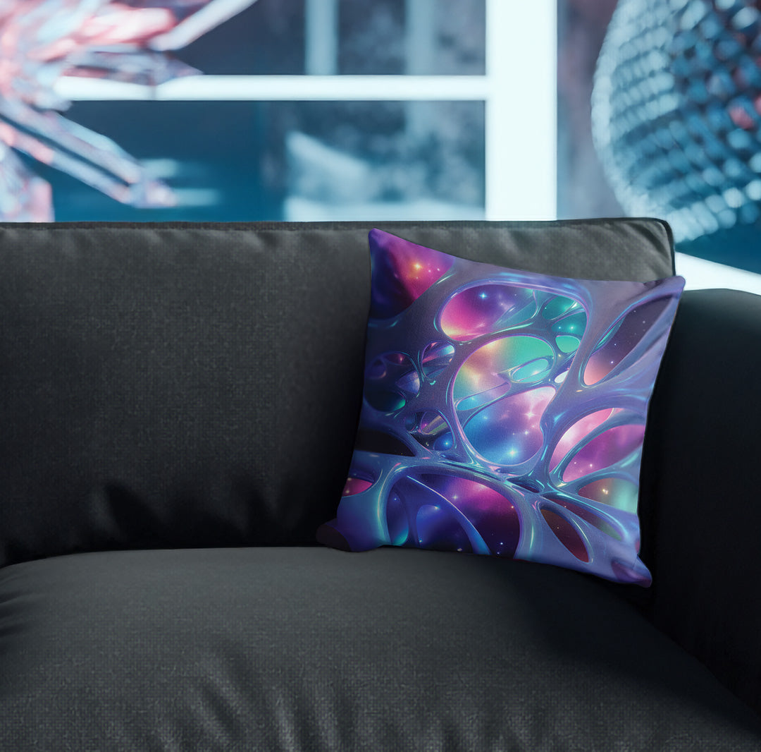Pillow with galaxy design on couch