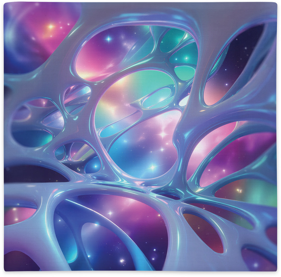 Pillow cover with galaxy design, flat lay