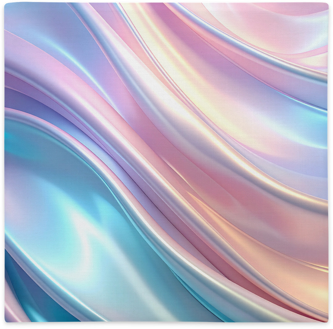 Pillow cover with abstract pattern, flat lay