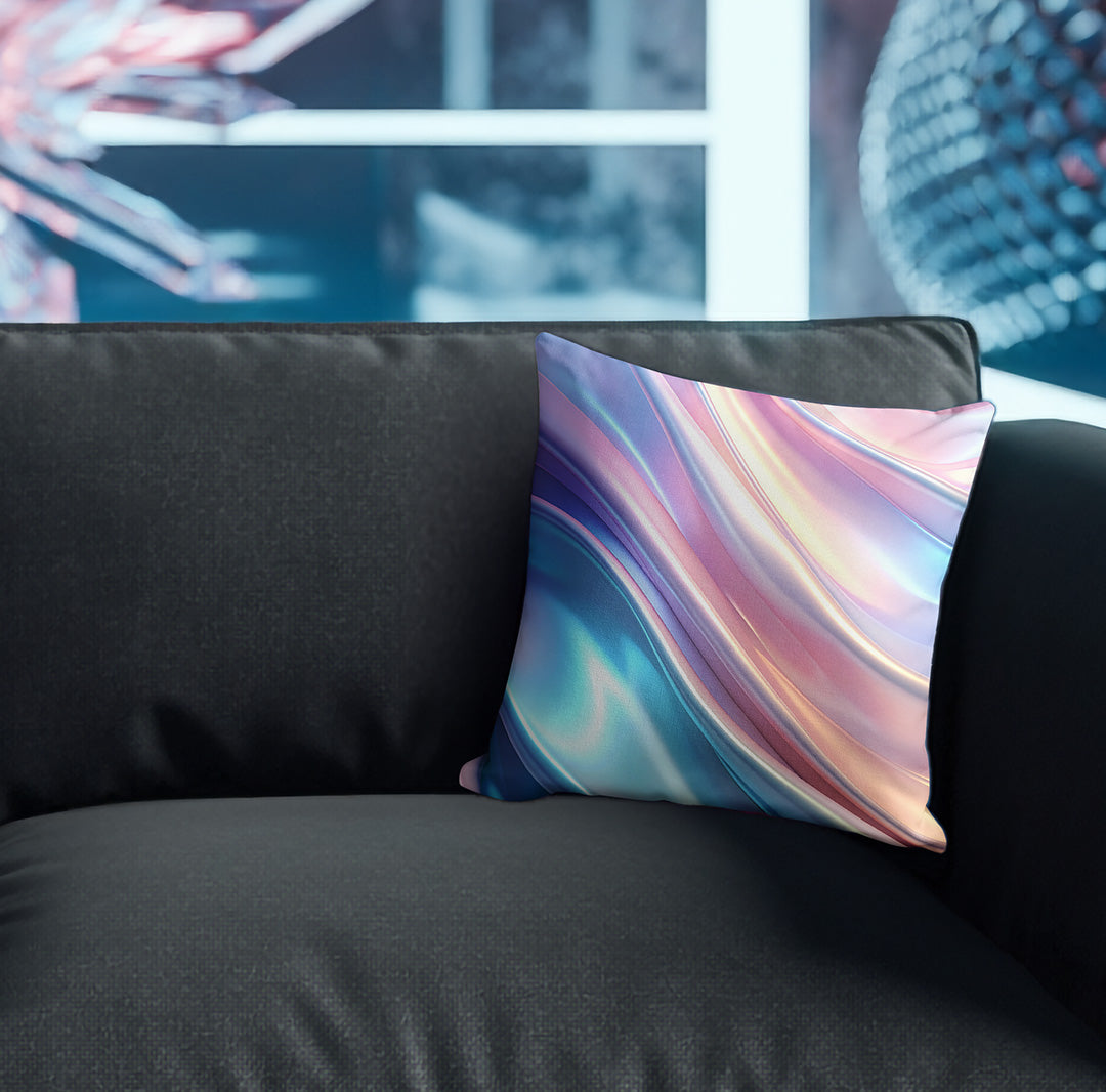 Pillow with abstract pattern on couch