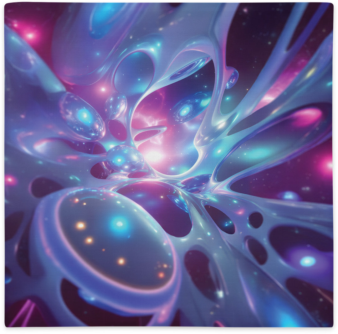 Pillow cover with galaxy design, flat lay