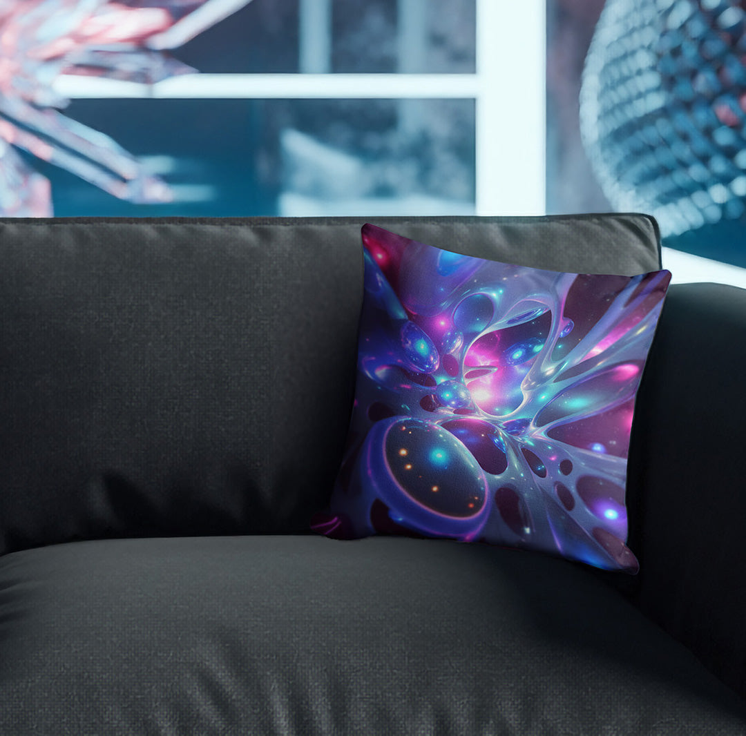 Pillow with galaxy design on couch