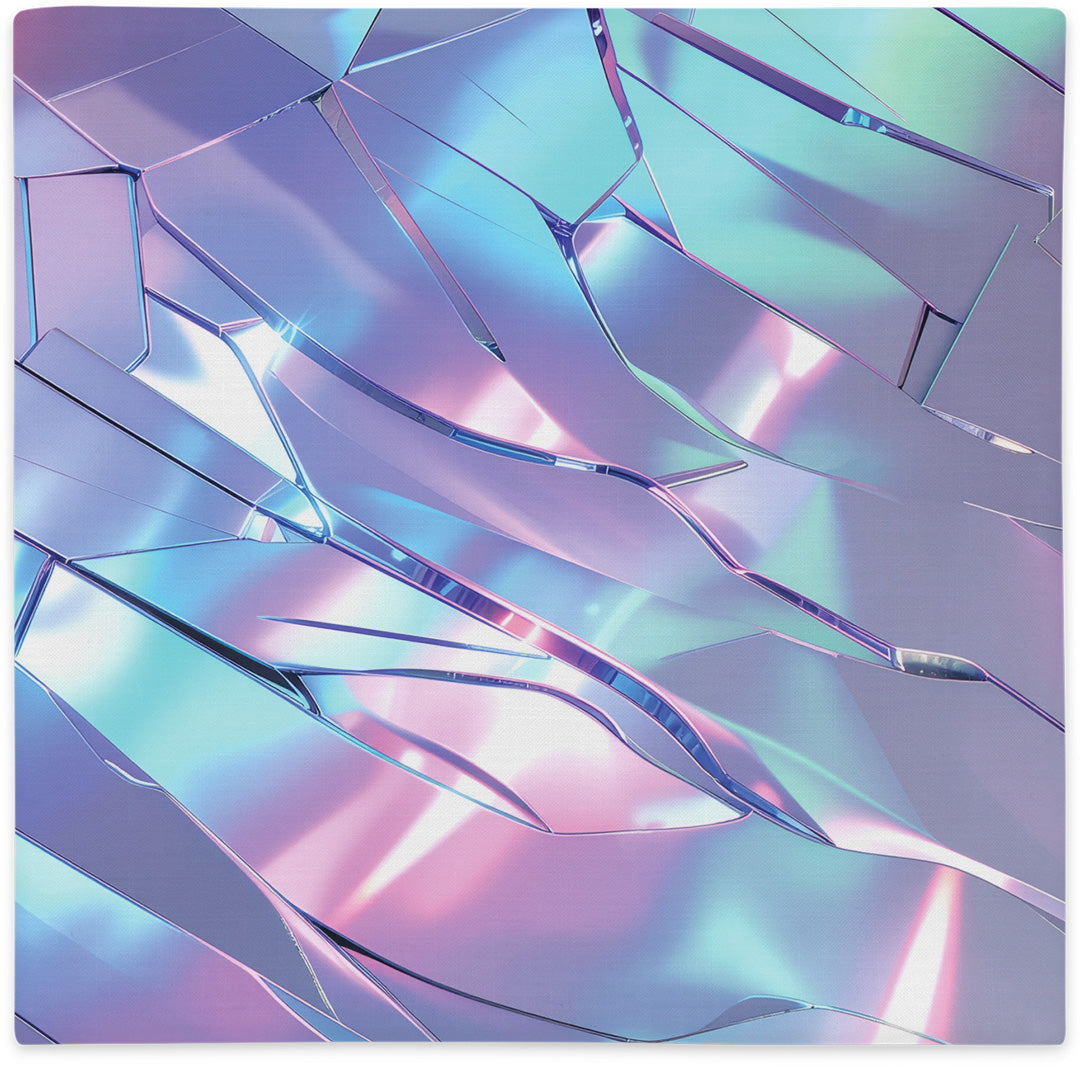 Pillow cover with abstract pattern, flat lay