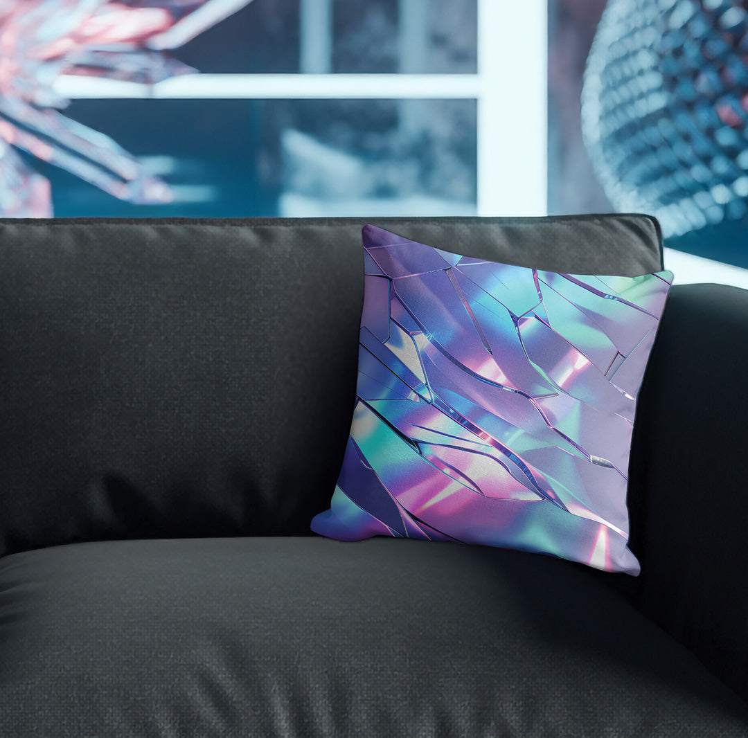 Pillow with abstract pattern on couch